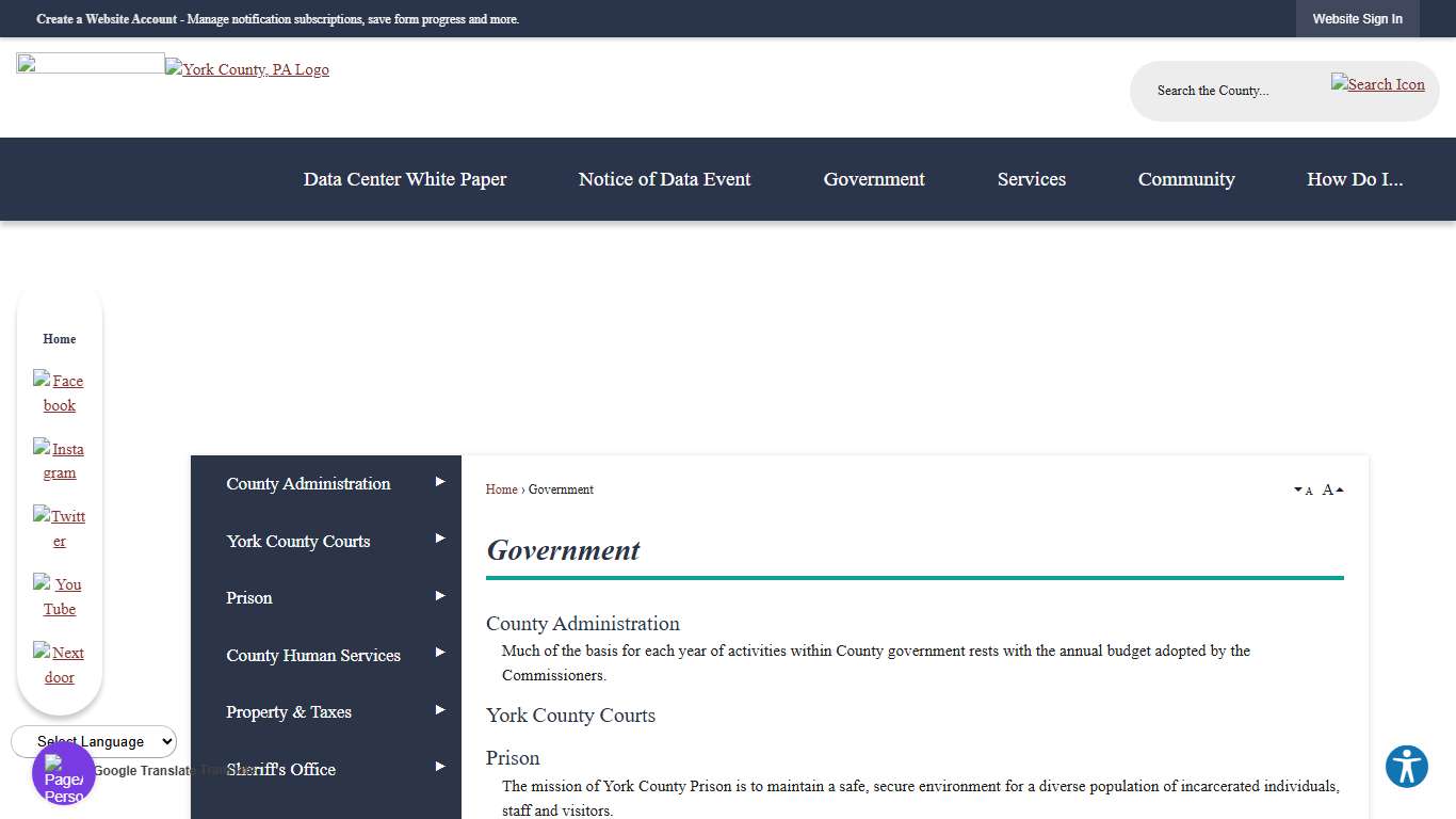 Government York County, PA